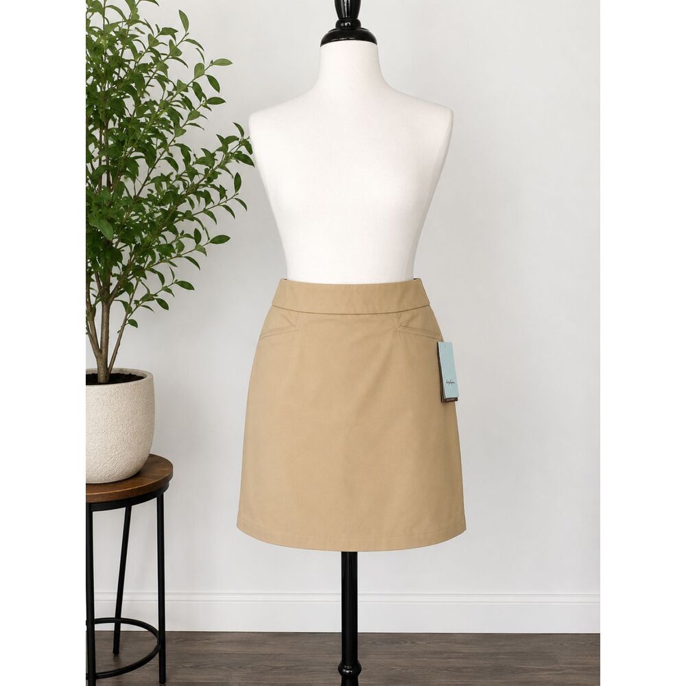 Lady Hagen Women’s Golf Skort Size 8 Khaki Tan Built In Shorts Pockets NWT